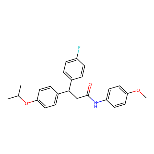 3-(4-Fluoro-phenyl)-3-(4-isopropoxy-phenyl)-N-(4-methoxy-phenyl)-propionamide structure