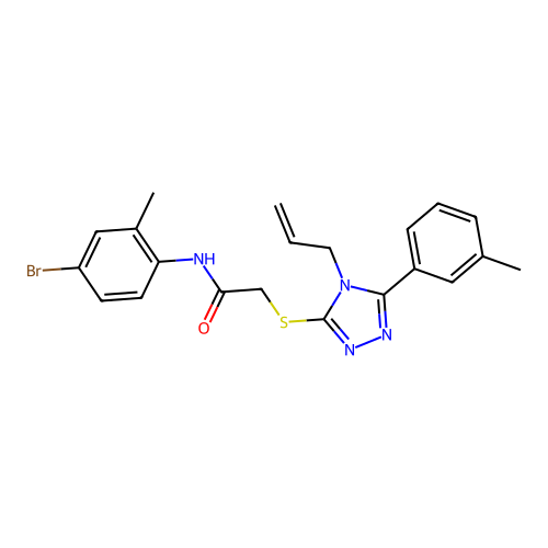 N-(4-bromo-2-methylphenyl)-2-{[5-(3-methylphenyl)-4-(prop-2-en-1-yl)-4H-1,2,4-triazol-3-yl]sulfanyl}acetamide structure