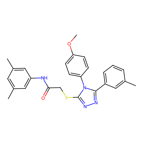 N-(3,5-dimethylphenyl)-2-{[4-(4-methoxyphenyl)-5-(3-methylphenyl)-4H-1,2,4-triazol-3-yl]sulfanyl}acetamide structure