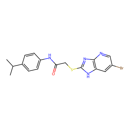 2-((6-bromo-3H-imidazo[4,5-b]pyridin-2-yl)thio)-N-(4-isopropylphenyl)acetamide structure