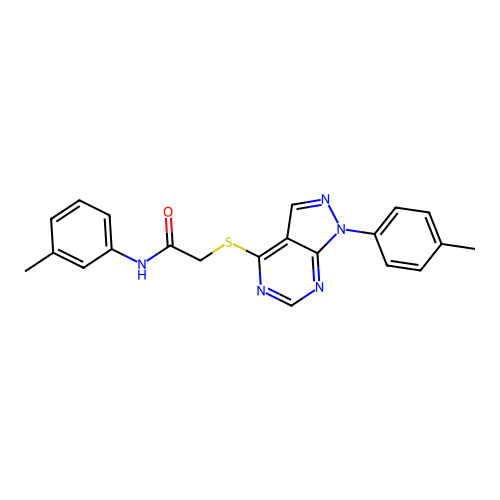 N-(3-methylphenyl)-2-[1-(4-methylphenyl)pyrazolo[3,4-d]pyrimidin-4-yl]sulfanylacetamide structure