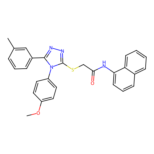 2-{[4-(4-methoxyphenyl)-5-(3-methylphenyl)-4H-1,2,4-triazol-3-yl]sulfanyl}-N-(naphthalen-1-yl)acetamide structure