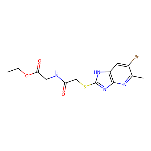 ethyl 2-(2-((6-bromo-5-methyl-3H-imidazo[4,5-b]pyridin-2-yl)thio)acetamido)acetate structure