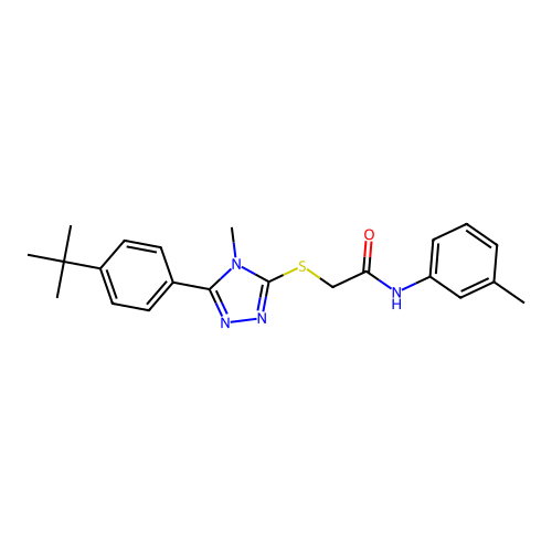 2-{[5-(4-tert-butylphenyl)-4-methyl-4H-1,2,4-triazol-3-yl]sulfanyl}-N-(3-methylphenyl)acetamide structure