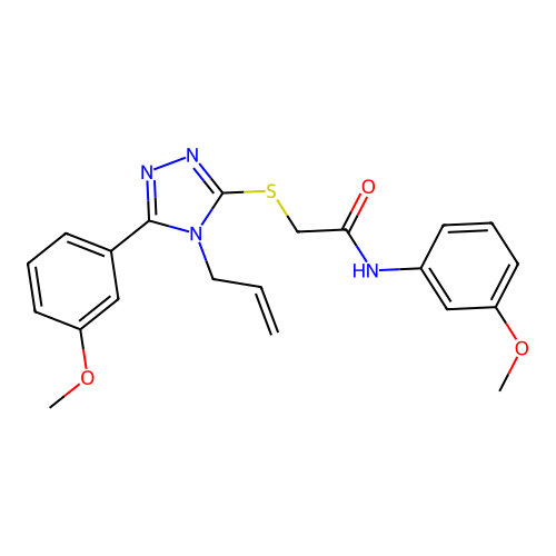 N-(3-methoxyphenyl)-2-{[5-(3-methoxyphenyl)-4-(prop-2-en-1-yl)-4H-1,2,4-triazol-3-yl]sulfanyl}acetamide structure
