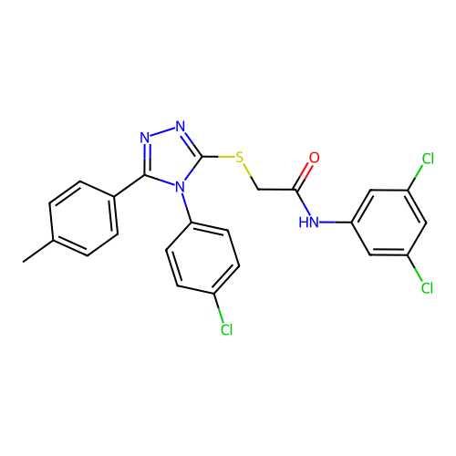 2-{[4-(4-chlorophenyl)-5-(4-methylphenyl)-4H-1,2,4-triazol-3-yl]sulfanyl}-N-(3,5-dichlorophenyl)acetamide structure