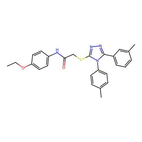 N-(4-ethoxyphenyl)-2-[[5-(3-methylphenyl)-4-(4-methylphenyl)-1,2,4-triazol-3-yl]sulfanyl]acetamide structure