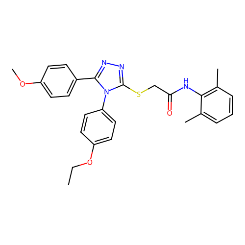 N-(2,6-dimethylphenyl)-2-((4-(4-ethoxyphenyl)-5-(4-methoxyphenyl)-4H-1,2,4-triazol-3-yl)thio)acetamide structure