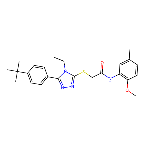 2-{[5-(4-tert-butylphenyl)-4-ethyl-4H-1,2,4-triazol-3-yl]sulfanyl}-N-(2-methoxy-5-methylphenyl)acetamide structure