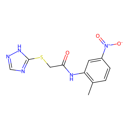 N-(2-methyl-5-nitrophenyl)-2-(4H-1,2,4-triazol-3-ylsulfanyl)acetamide structure