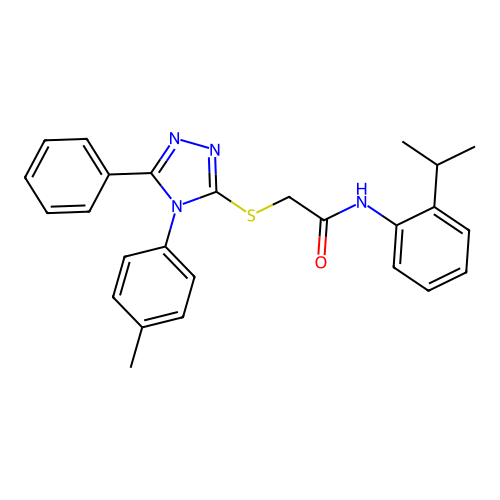 2-[[4-(4-methylphenyl)-5-phenyl-1,2,4-triazol-3-yl]sulfanyl]-N-(2-propan-2-ylphenyl)acetamide structure