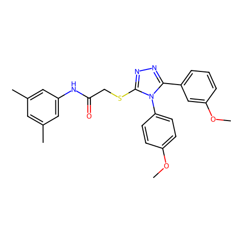 N-(3,5-dimethylphenyl)-2-{[5-(3-methoxyphenyl)-4-(4-methoxyphenyl)-4H-1,2,4-triazol-3-yl]sulfanyl}acetamide structure