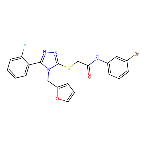 N-(3-bromophenyl)-2-{[5-(2-fluorophenyl)-4-(furan-2-ylmethyl)-4H-1,2,4-triazol-3-yl]sulfanyl}acetamide structure