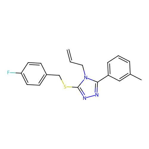 4-allyl-3-((4-fluorobenzyl)thio)-5-(m-tolyl)-4H-1,2,4-triazole structure