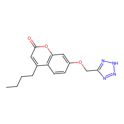 4-butyl-7-(2H-tetrazol-5-ylmethoxy)chromen-2-one structure