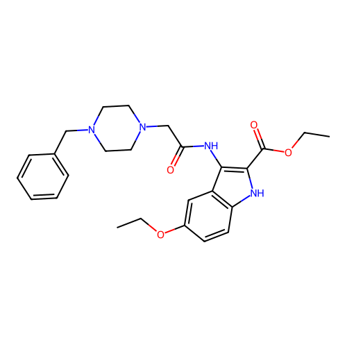 ethyl 3-{[(4-benzylpiperazin-1-yl)acetyl]amino}-5-ethoxy-1H-indole-2-carboxylate structure