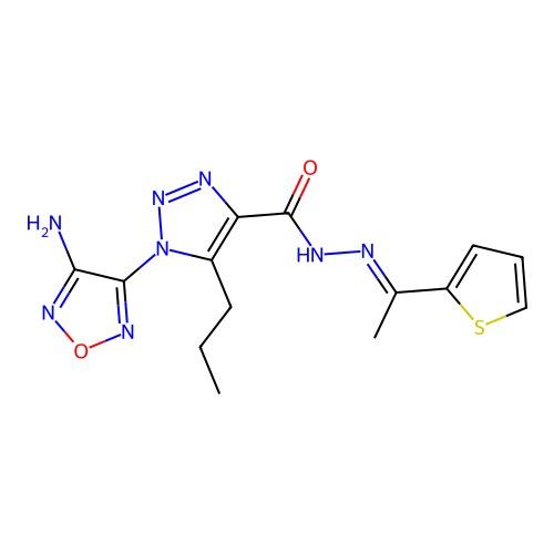 C14H16N8O2S structure