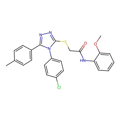 2-{[4-(4-chlorophenyl)-5-(4-methylphenyl)-4H-1,2,4-triazol-3-yl]sulfanyl}-N-(2-methoxyphenyl)acetamide structure