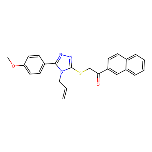2-((4-allyl-5-(4-methoxyphenyl)-4H-1,2,4-triazol-3-yl)thio)-1-(naphthalen-2-yl)ethanone structure