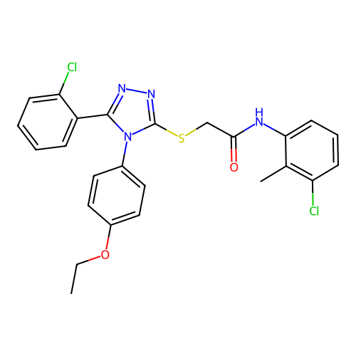 N-(3-chloro-2-methylphenyl)-2-{[5-(2-chlorophenyl)-4-(4-ethoxyphenyl)-4H-1,2,4-triazol-3-yl]sulfanyl}acetamide structure