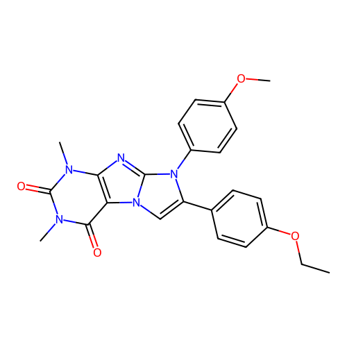 7-(4-ethoxyphenyl)-8-(4-methoxyphenyl)-1,3-dimethyl-1H-imidazo[2,1-f]purine-2,4(3H,8H)-dione structure