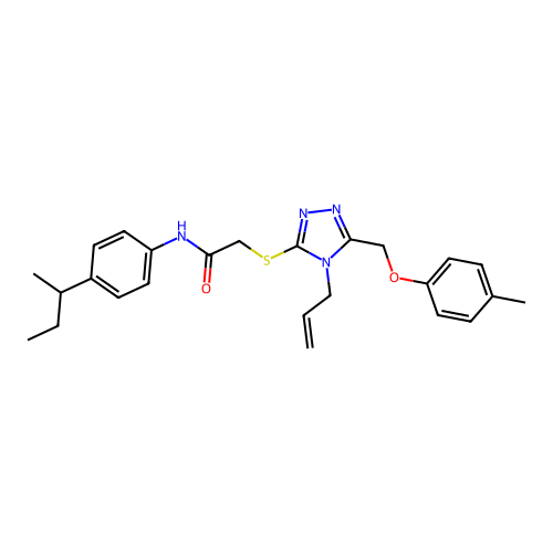 2-((4-allyl-5-((p-tolyloxy)methyl)-4H-1,2,4-triazol-3-yl)thio)-N-(4-(sec-butyl)phenyl)acetamide structure