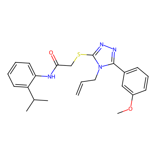 2-{[5-(3-methoxyphenyl)-4-(prop-2-en-1-yl)-4H-1,2,4-triazol-3-yl]sulfanyl}-N-[2-(propan-2-yl)phenyl]acetamide structure