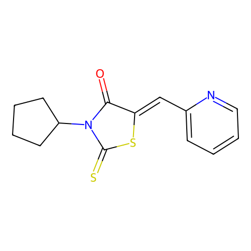 (Z)-3-cyclopentyl-5-(pyridin-2-ylmethylene)-2-thioxothiazolidin-4-one structure