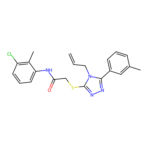 N-(3-chloro-2-methylphenyl)-2-{[5-(3-methylphenyl)-4-(prop-2-en-1-yl)-4H-1,2,4-triazol-3-yl]sulfanyl}acetamide structure
