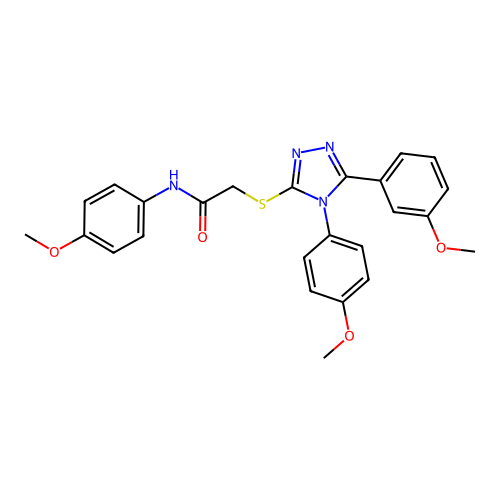 N-(4-methoxyphenyl)-2-{[5-(3-methoxyphenyl)-4-(4-methoxyphenyl)-4H-1,2,4-triazol-3-yl]sulfanyl}acetamide structure