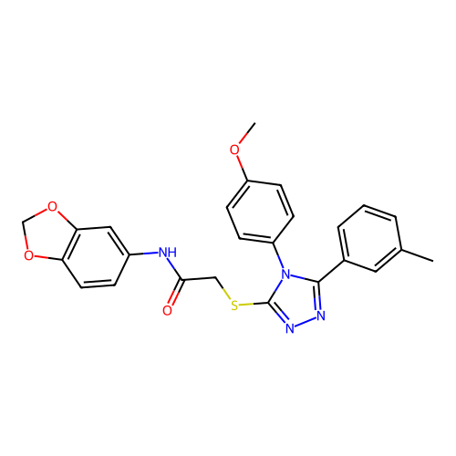 N-(1,3-benzodioxol-5-yl)-2-[[4-(4-methoxyphenyl)-5-(3-methylphenyl)-1,2,4-triazol-3-yl]sulfanyl]acetamide structure