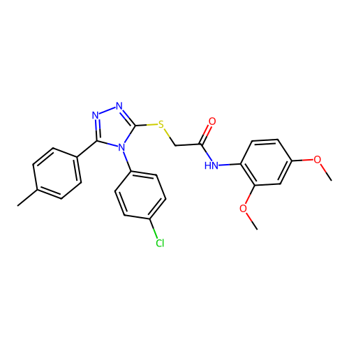 2-{[4-(4-chlorophenyl)-5-(4-methylphenyl)-4H-1,2,4-triazol-3-yl]sulfanyl}-N-(2,4-dimethoxyphenyl)acetamide structure