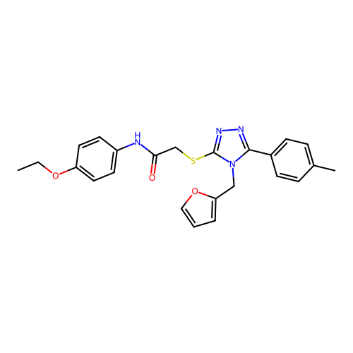 N-(4-ethoxyphenyl)-2-{[4-(furan-2-ylmethyl)-5-(4-methylphenyl)-4H-1,2,4-triazol-3-yl]sulfanyl}acetamide structure