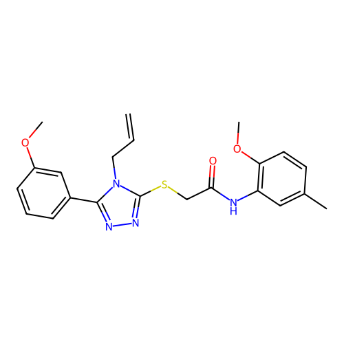 N-(2-methoxy-5-methylphenyl)-2-{[5-(3-methoxyphenyl)-4-(prop-2-en-1-yl)-4H-1,2,4-triazol-3-yl]sulfanyl}acetamide structure