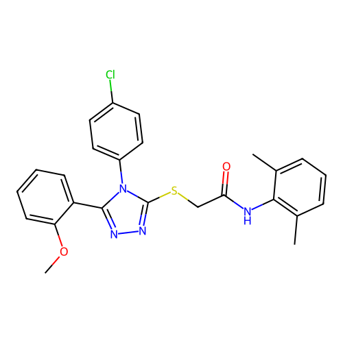 2-{[4-(4-chlorophenyl)-5-(2-methoxyphenyl)-4H-1,2,4-triazol-3-yl]sulfanyl}-N-(2,6-dimethylphenyl)acetamide structure
