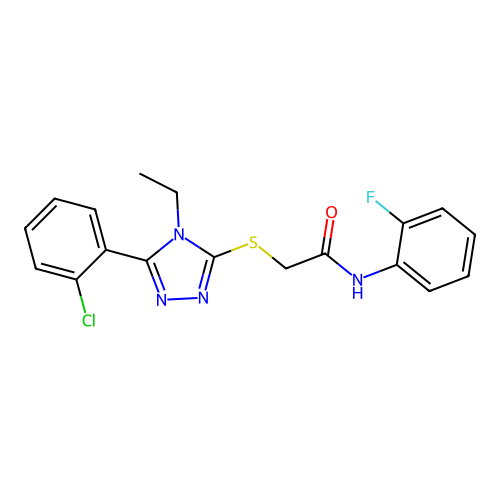 C18H16ClFN4OS structure