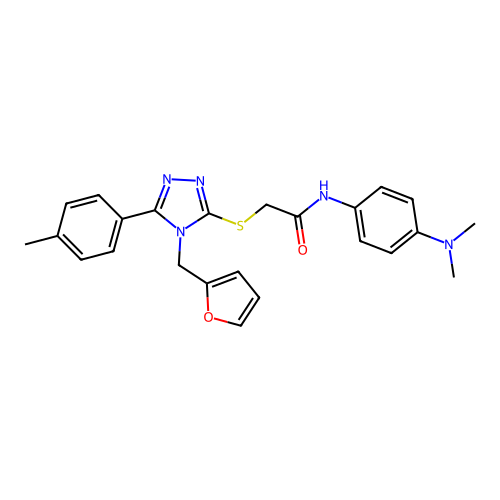 N-[4-(dimethylamino)phenyl]-2-{[4-(furan-2-ylmethyl)-5-(4-methylphenyl)-4H-1,2,4-triazol-3-yl]sulfanyl}acetamide structure