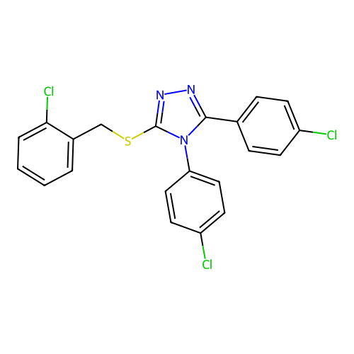 4,5-Bis(4-chlorophenyl)-3-[(2-chlorophenyl)methylthio]-1,2,4-triazole structure
