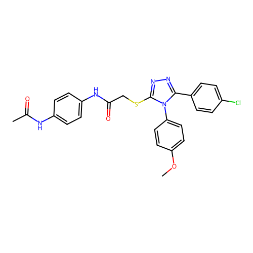2-{[5-(4-chlorophenyl)-4-(4-methoxyphenyl)-4H-1,2,4-triazol-3-yl]sulfanyl}-N-(4-acetamidophenyl)acetamide structure