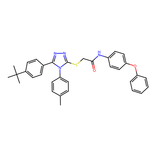 2-{[5-(4-tert-butylphenyl)-4-(4-methylphenyl)-4H-1,2,4-triazol-3-yl]sulfanyl}-N-(4-phenoxyphenyl)acetamide structure