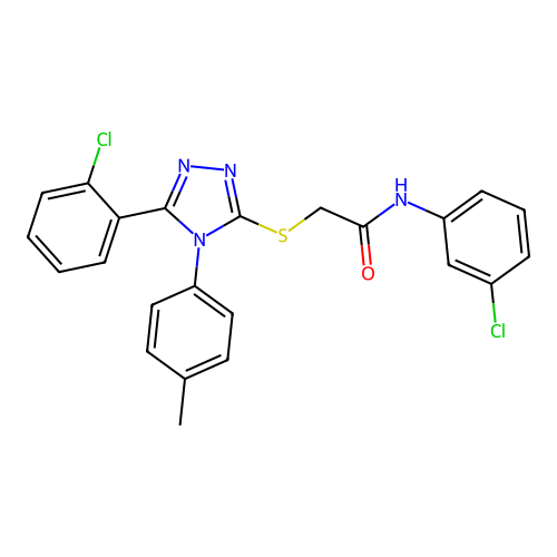 N-(3-chlorophenyl)-2-[[5-(2-chlorophenyl)-4-(4-methylphenyl)-1,2,4-triazol-3-yl]sulfanyl]acetamide structure