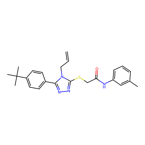 2-((4-allyl-5-(4-(tert-butyl)phenyl)-4H-1,2,4-triazol-3-yl)thio)-N-(m-tolyl)acetamide structure