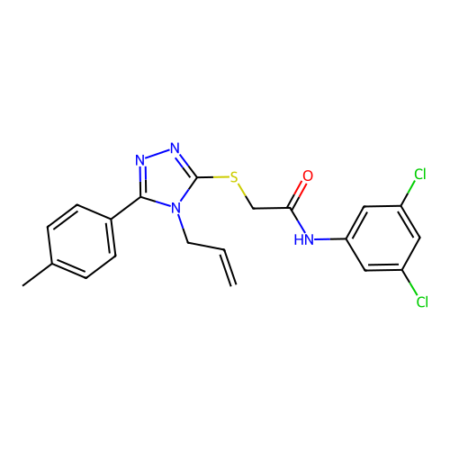 N-(3,5-dichlorophenyl)-2-[[5-(4-methylphenyl)-4-prop-2-enyl-1,2,4-triazol-3-yl]sulfanyl]acetamide structure