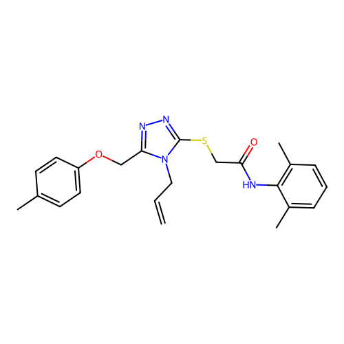2-((4-allyl-5-((p-tolyloxy)methyl)-4H-1,2,4-triazol-3-yl)thio)-N-(2,6-dimethylphenyl)acetamide structure