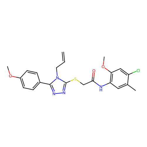 N-(4-chloro-2-methoxy-5-methylphenyl)-2-{[5-(4-methoxyphenyl)-4-(prop-2-en-1-yl)-4H-1,2,4-triazol-3-yl]sulfanyl}acetamide structure