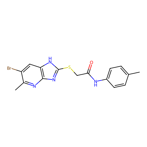 2-[(6-bromo-5-methyl-1H-imidazo[4,5-b]pyridin-2-yl)sulfanyl]-N-(4-methylphenyl)acetamide structure