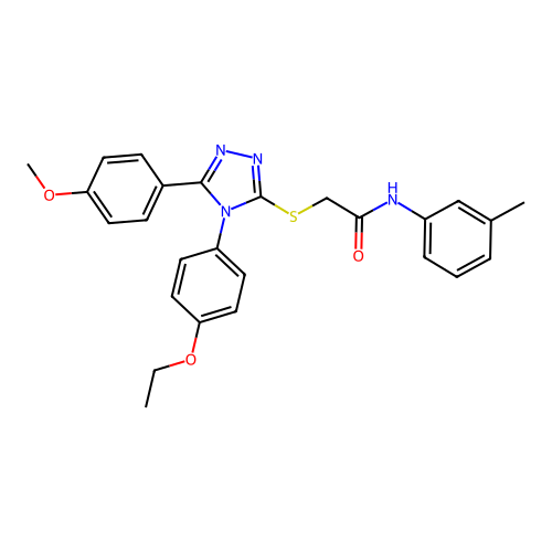 2-{[4-(4-ethoxyphenyl)-5-(4-methoxyphenyl)-4H-1,2,4-triazol-3-yl]sulfanyl}-N-(3-methylphenyl)acetamide structure