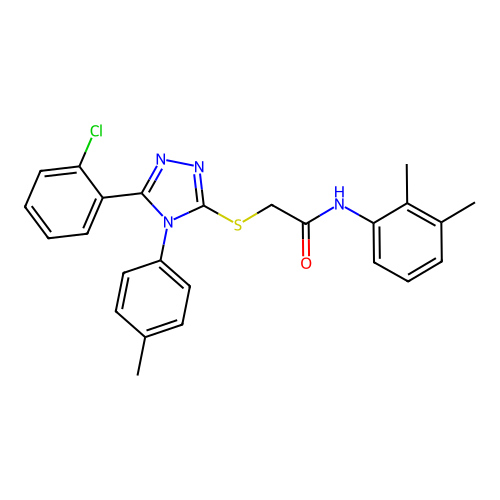 2-((5-(2-chlorophenyl)-4-(p-tolyl)-4H-1,2,4-triazol-3-yl)thio)-N-(2,3-dimethylphenyl)acetamide structure