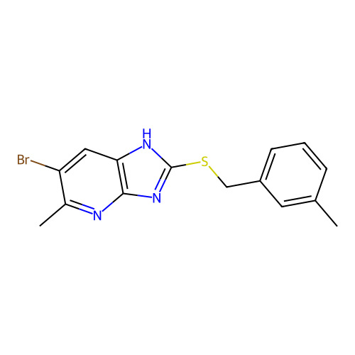 6-bromo-5-methyl-2-[(3-methylbenzyl)sulfanyl]-1H-imidazo[4,5-b]pyridine structure