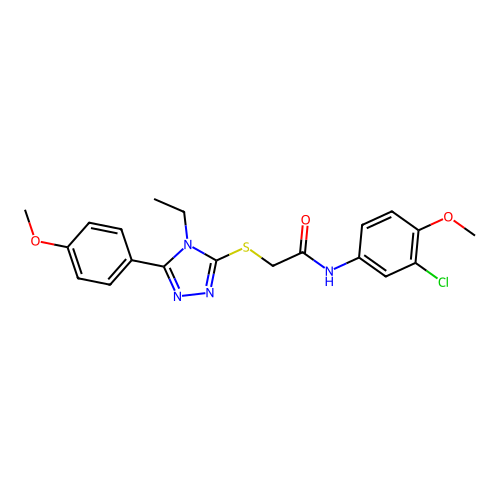N-(3-chloro-4-methoxyphenyl)-2-{[4-ethyl-5-(4-methoxyphenyl)-4H-1,2,4-triazol-3-yl]sulfanyl}acetamide structure